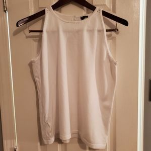 Ann Taylor White Blouse Eyelet Detail NWT!!